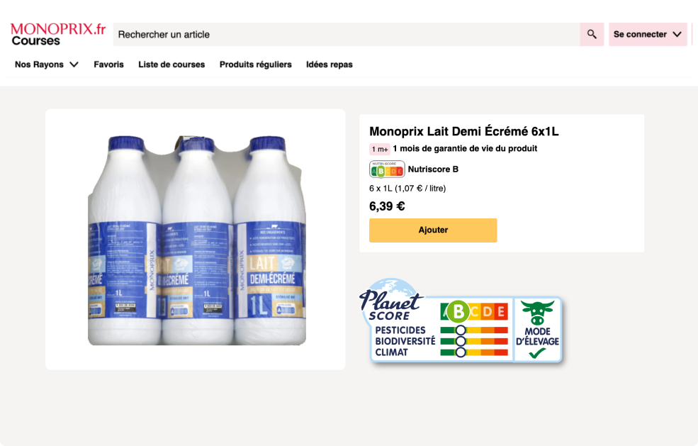 Article 2 : Planet-score BBBB